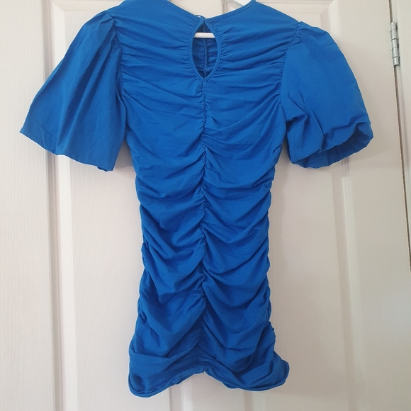 BNWT Zara Women Blue Bodycon ruffed dress size S - Picture 8 of 11